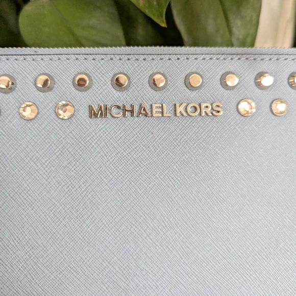 Michael Kors Studded Wristlet / Clutch with Rhinestones - Picture 8 of 16